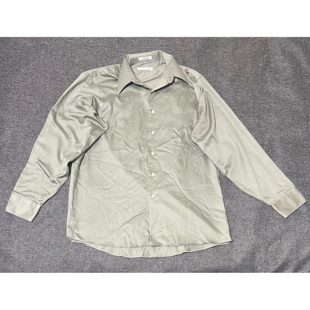 Geoffrey Beene Men's 16 34/35 Light Green‎ Long Sleeve Shirt